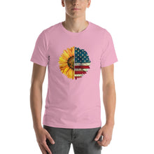 Load image into Gallery viewer, Sunflower mixed american flag pattern Unisex T-Shirt